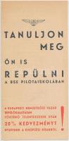 1937 "Tanuljon meg Ön is repülni a BSE pilótaiskolában", kinyitható szórólap