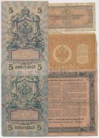 Orosz Birodalom 1898. 1R + 1909. 5R (2x) + 1915. 100R + Szovjetunió 1938. 1R T:III,III-,IV nagy szak...