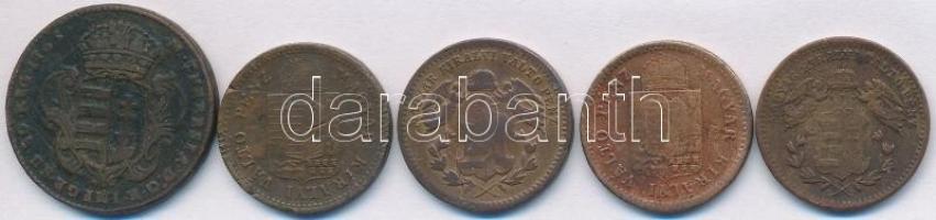 1765. Rézdénár "Mária Terézia" + 1868-1887KB 1kr Cu (4x) T:2-3