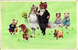 Cats, wedding, Novolito litho