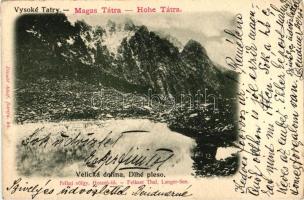 Tátra, Felkai-völgy, Hosszú-tó; Divald Adolf / valley, lake (EB)