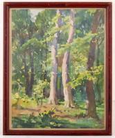 Mendlik jelzéssel: Nyári erdő, akvarell, papír, üvegezett fa keretben, 31×23,5 cm