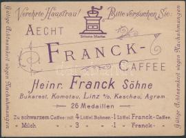 cca 1910 Aecht Franck-caffee reklám kártya, litho,szép állapotú, 12x15cm/ cca 1900 Aecht Franck-caff...