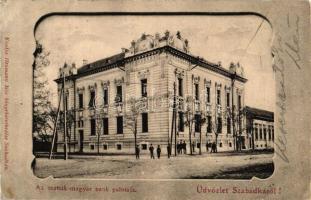 Szabadka, Subotica; Osztrák-magyar bank palotája, kiadja Hermann Mór / Austrian-Hungarian bank palace (lyuk / pinhole)