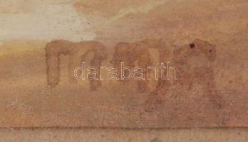 MMG jelzéssel: Fasor, akvarell, papír, üvegezett fa keretben, 26×33 cm