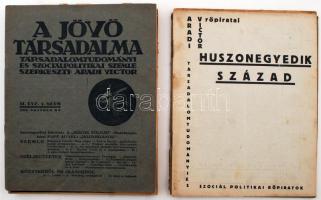 1926 A Jövő Társadalma c. folyóirat,(Aradi Victor szerk.) 8 száma, II. évf. 1-5.+8-10. szám + a" Huszonegyedi század" Aradi Victor röpiratai