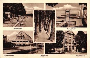 Révfülöp, Sziget fürdő, Csónakkikötő, Ivanics penzio, vasútállomás