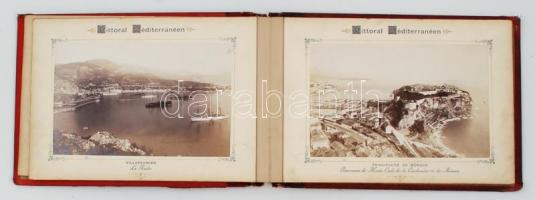Alpes Maritimes. Cannes, Nizza, Monaco, Menton. Fotó album az 1800-as évek végéről. 19x27cm. Kiadói ...