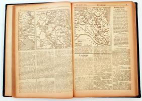 1916 A Pesti Hírlap augusztusi számai kemény kötésben, a háború híreivel, szép állapotban