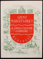 cca 1930-1940 Bp., Szent Margitsziget, a Duna folyam gyöngye, ismertető prospektus térképpel