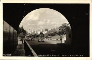 1952 Sao Paolo, Tunel 9 de Julho, autobus, automobiles, photo (non pc)
