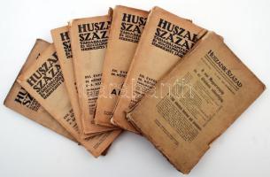 1908-1918 A Huszadik Század c. folyóirat 7 száma 1908. dec. és 1918 február között, Budapest, Deutsch Zsigmond és Társa