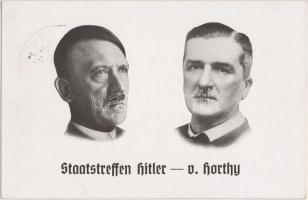 1938 Staatstreffen Hitler - von. Horthy; Verlag O. Struck 'Reichsverweser von Horthy' So. Stpl