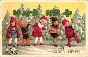 New Year, children, clover, A.R. No. 2637. litho