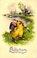 Easter, chicken, windmill, 7386. litho