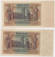Német 3. Birodalom 1942. 5M (2x) T:III szép papír
German Third Reich 1942. 5 Mark (2x) C:F fine pape...