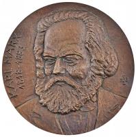 Sz. Egyed Emma (1935-) DN "Karl Marx 1818-1883" Br plakett (120mm) T:2 Hungary ND "Karl Marx 1818-1883" Br plaque (120mm) C:XF