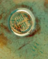 Zsolnay zöld eozin mázas nagy kaspó, jelzett (körpecsét, formaszám 644), apró karcolásokkal, m:26 cm...