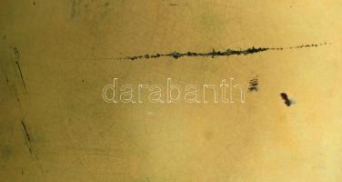 Zsolnay zöld eozin mázas nagy kaspó, jelzett (körpecsét, formaszám 644), apró karcolásokkal, m:26 cm...