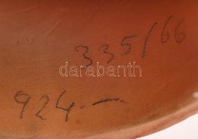 Kovács Margit (1902-1976): Szüretelő. Mázas terrakotta, jelzett, hibátlan, m:39 cm