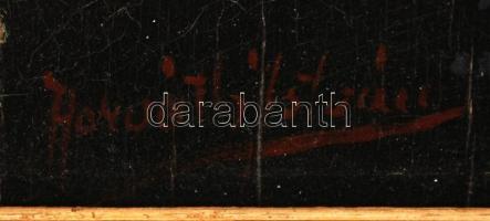 Horváth István: Cigánylány, olaj, farost, jelzett, antik keretben, 28×21 cm