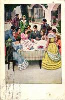 "Régi jó idők" Magyarországon s: Biczó András - 5 db régi képeslap, vegyes minőség / 5 old...