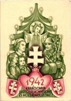 1942 Karácsonya a harcoló honvédeinké és hozzátartozóiké; Leventeifjúság Honvédkarácsonya / WWII Hungarian military christmas s: Légrády (EK)