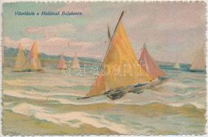 18 db RÉGI magyar városképes lap, vegyes minőség; Balatoni hajók / 18 old Hungarian town-view postca...