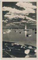 18 db RÉGI magyar városképes lap, vegyes minőség; Balatoni hajók / 18 old Hungarian town-view postca...