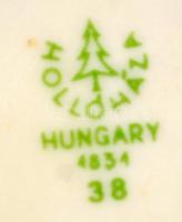 Hollóházi porcelán váza, kézzel festett, jelzett, apró kopásnyomokkal, m: 16,5 cm