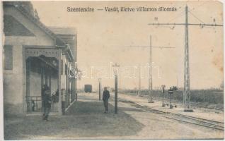 Szentendre, vasútállomás és Dumtsa Jenő utca - 2 db régi képeslap / 2 old postcards