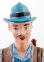 Regent vadász figura, porcelán, kézzel festett, jelzett, hibátlan, 34cm