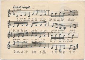 3 db RÉGI motívumlap, vegyes minőség; zenés kottás lap / 3 old motive cards, mixed quality; Music sheets