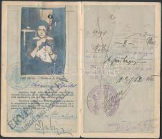 1929 Szörényi Erzsébet (1904-1987): geológus, paleontológus fényképes útlevele, teljesen betelve