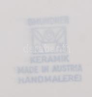 Gmumnder Ón tányér porcelán belsővel, kézzel festett, jelzett, hibátlan, 23cm