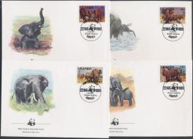 1983 WWF elefántok sor Mi 361-364 A 4 FDC