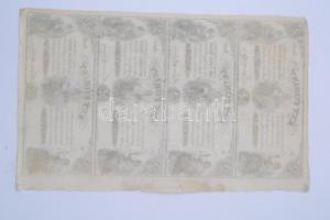 1852. 2Ft "Kossuth bankó" kitöltetlen E,F,G,H 4-es ívben T:II,II- egyszer hajtott, több ki...