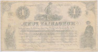 1852. 1$ "C" "Kossuth bankó" piros kézi sorszámozással T:III,III-
Hungary 1852. ...