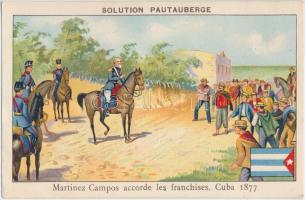 Solution Pautauberge, Martinez Campos accorde les franchises, Cuba 1877, litho