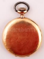 Eligancia arany (Au) 14 k fedeles zsebóra, 15 köves, jelzett, nem működik, kopott számlap, bruttó:49...