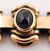 Arany (Au) 14 K karlánc 1 db szintetikus kővel, jelzett (585)  h:20,5 cm,  bruttó: 24 g