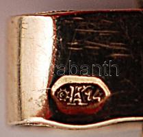 Arany (Au) 14 K karlánc 1 db szintetikus kővel, jelzett (585)  h:20,5 cm,  bruttó: 24 g