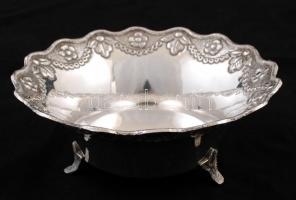 Indiai virágmintás ezüst (Ag.) dísztál, jelzett (SILVER), jó állapotban, kopott díszdobozban, d: 17 ...