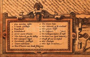 1575 Dordracum vulgo Dortt. Dordrecht holland kikötőváros látképe, színezett rézmetszet, papír, Geor...