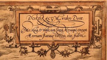 1575 Dordracum vulgo Dortt. Dordrecht holland kikötőváros látképe, színezett rézmetszet, papír, Geor...