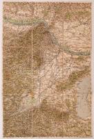 cca 1910-1914 Bécs(Wien) katonai térképe, 1:200000, vászontérkép, 39x57 cm