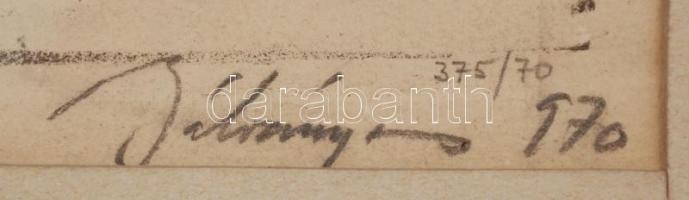 Bálványos Huba (1938-2011): Zsáner II. Litográfia 3/7, papír, jelzett, apró hibákkal, üvegezett kere...