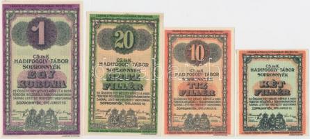 Sopronnyék / hadifogolytábor 1916.06.16. 2f "MS" arab sorozat- és sorszámmal + 10f + 20f +...