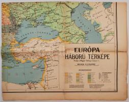 1914 Európa háború térképe, 1:5365000, kiadja a Magyar Földrajzi Intézet Rt., több helyen szakadt, 122x92 cm