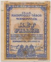 Sopronnyék / hadifogolytábor 1916. 2f arab sorozat- és sorszámmal T:II-,III hajtatlan, kissé ázott, foltos, ragasztásnyomos